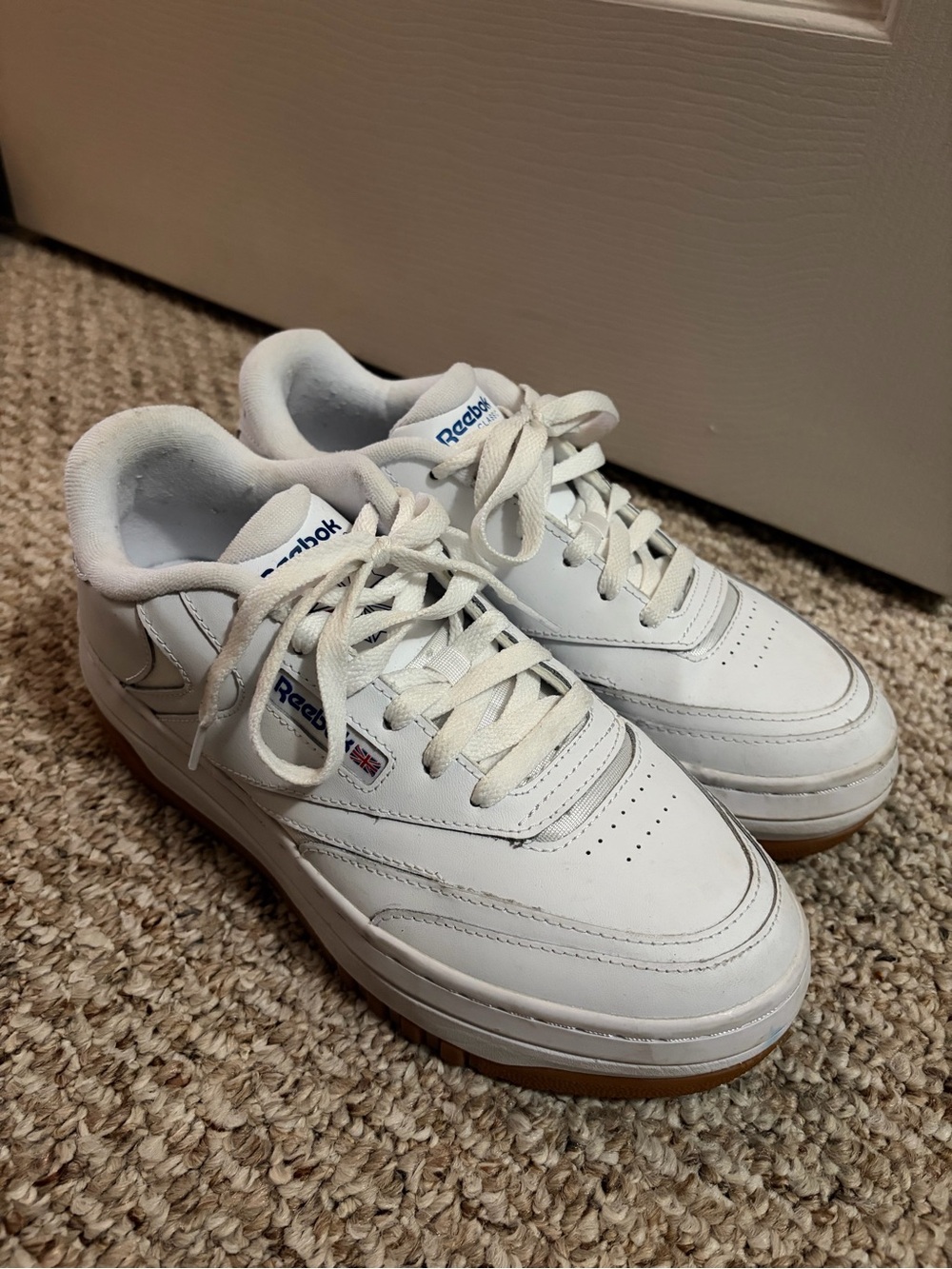 Reebok Classic White Leather Platform Sneakers